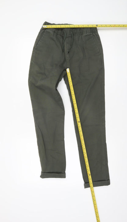 Womens UK Size L ASOS Regular Fit Chino Green Trousers