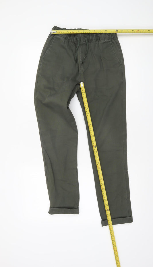 Womens UK Size L ASOS Regular Fit Chino Green Trousers