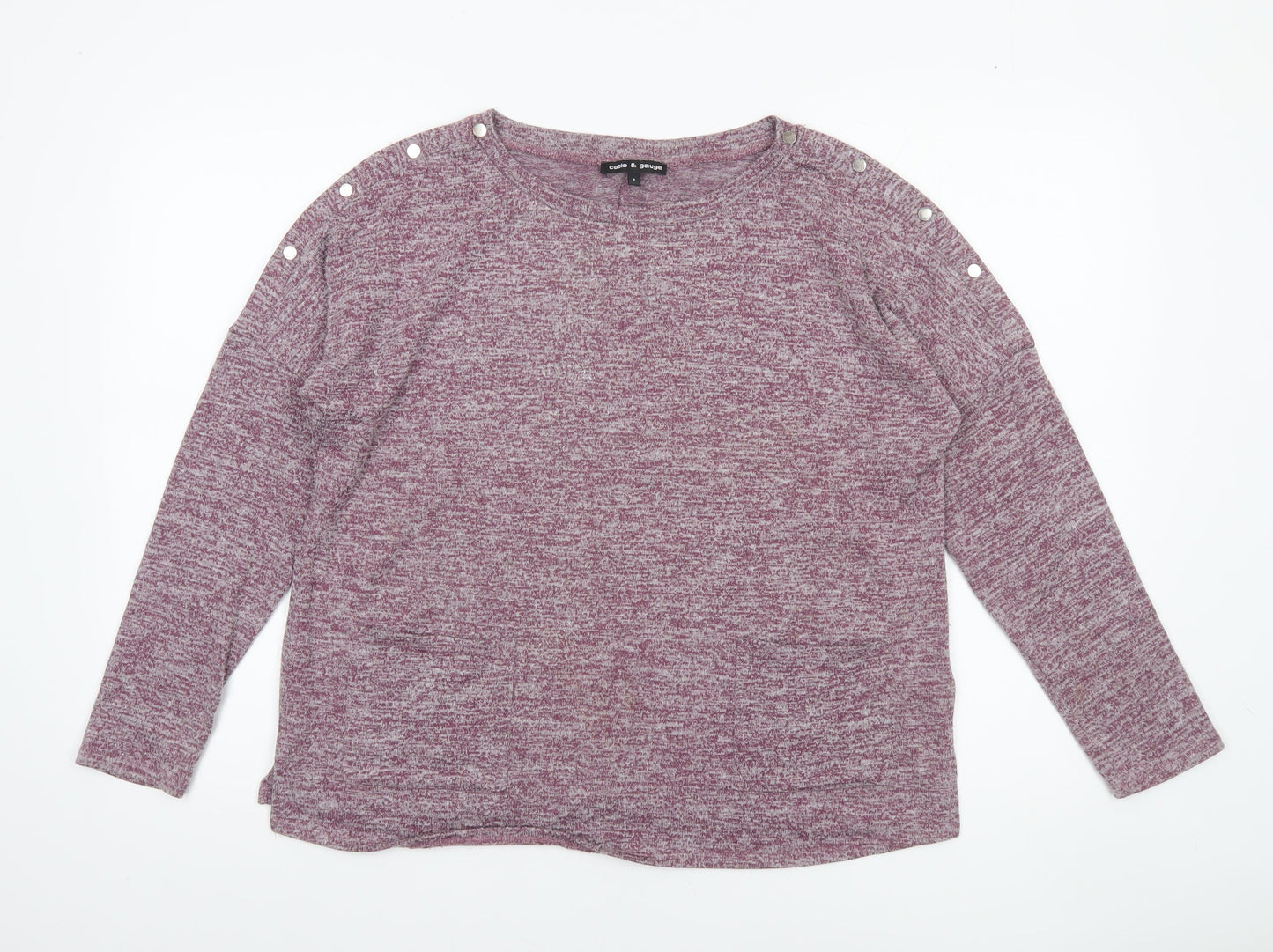 Womens UK Size S Cable & Gauge Purple Basic T-Shirt