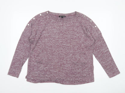 Womens UK Size S Cable & Gauge Purple Basic T-Shirt