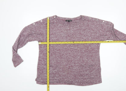 Womens UK Size S Cable & Gauge Purple Basic T-Shirt