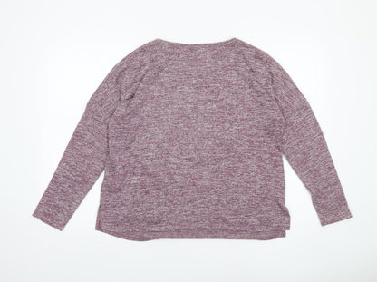 Womens UK Size S Cable & Gauge Purple Basic T-Shirt