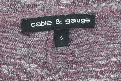 Womens UK Size S Cable & Gauge Purple Basic T-Shirt