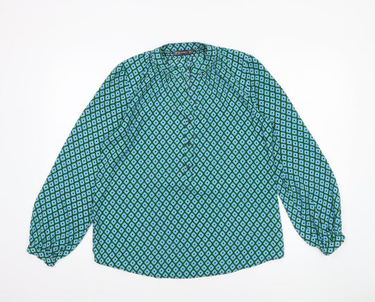 Dunnes Women's Multicoloured Geometric Long Sleeve Tunic Blouse Size S