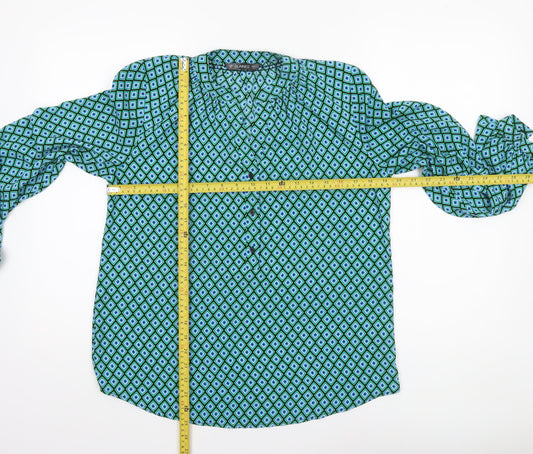 Dunnes Women's Multicoloured Geometric Long Sleeve Tunic Blouse Size S