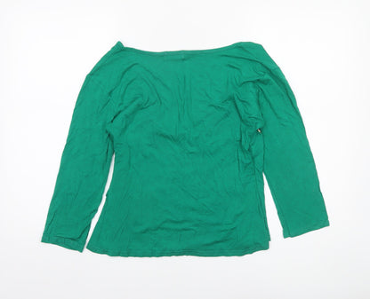 Womens UK Size M Funky Diva Green Wrap Blouse
