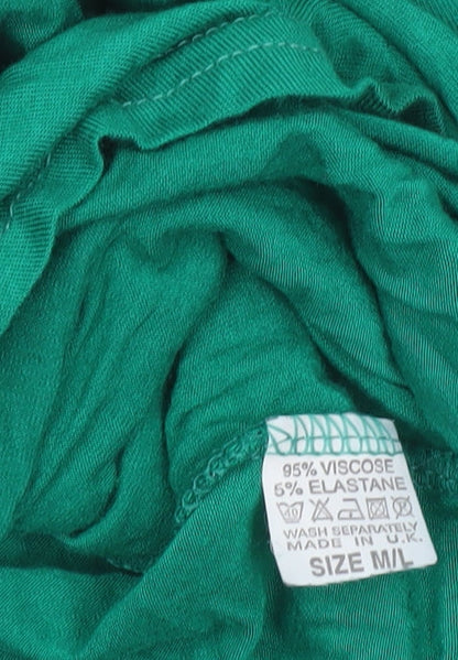 Womens UK Size M Funky Diva Green Wrap Blouse