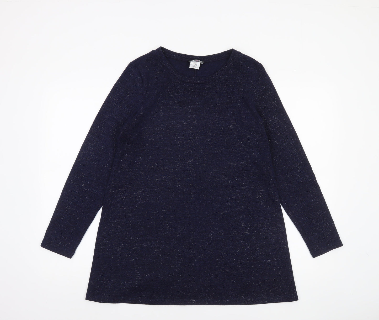 Womens UK Size M Kim & Co Blue Tunic Blouse