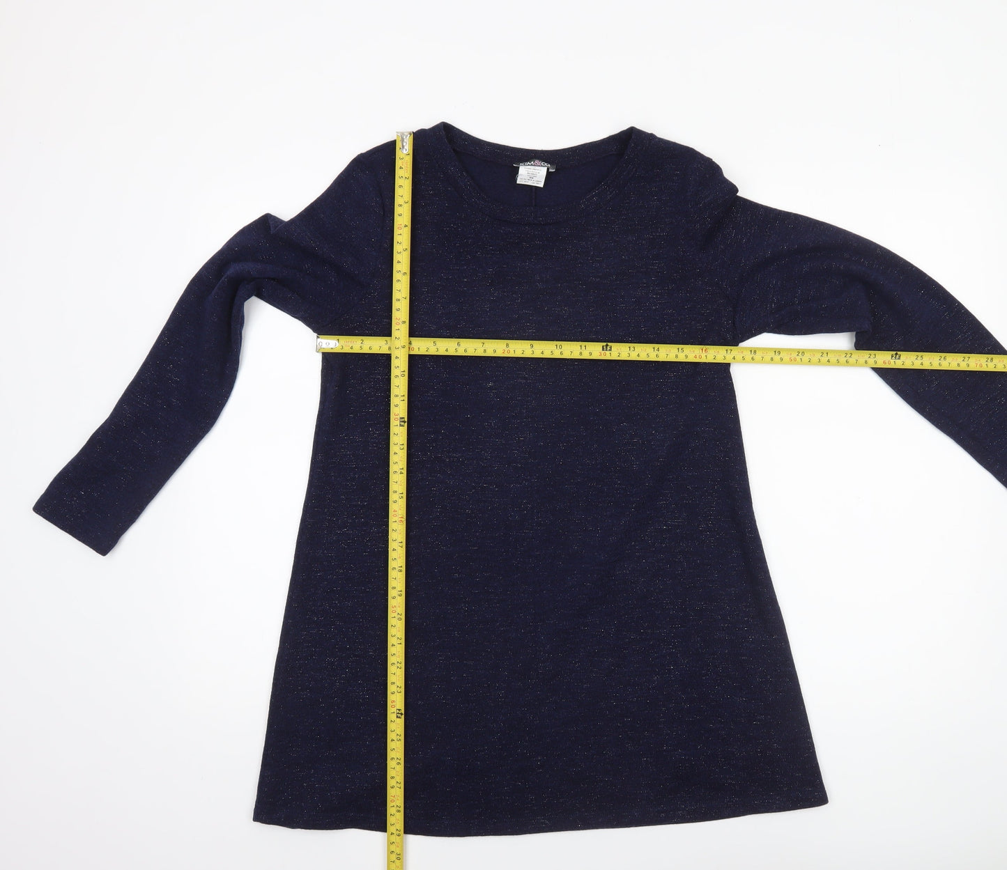 Womens UK Size M Kim & Co Blue Tunic Blouse
