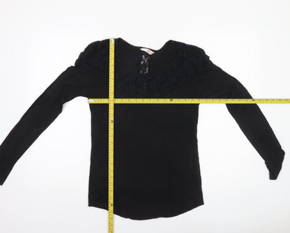 Womens UK Size 14 Miss Selfridge Black Basic Blouse