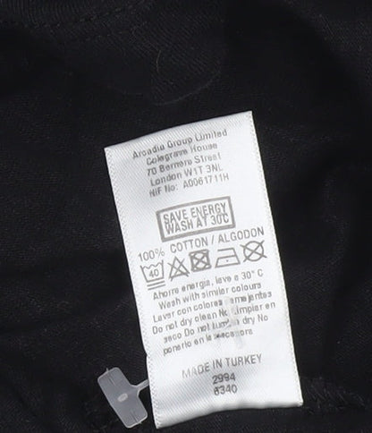 Womens UK Size 14 Miss Selfridge Black Basic Blouse