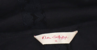 Womens UK Size 14 Miss Selfridge Black Basic Blouse