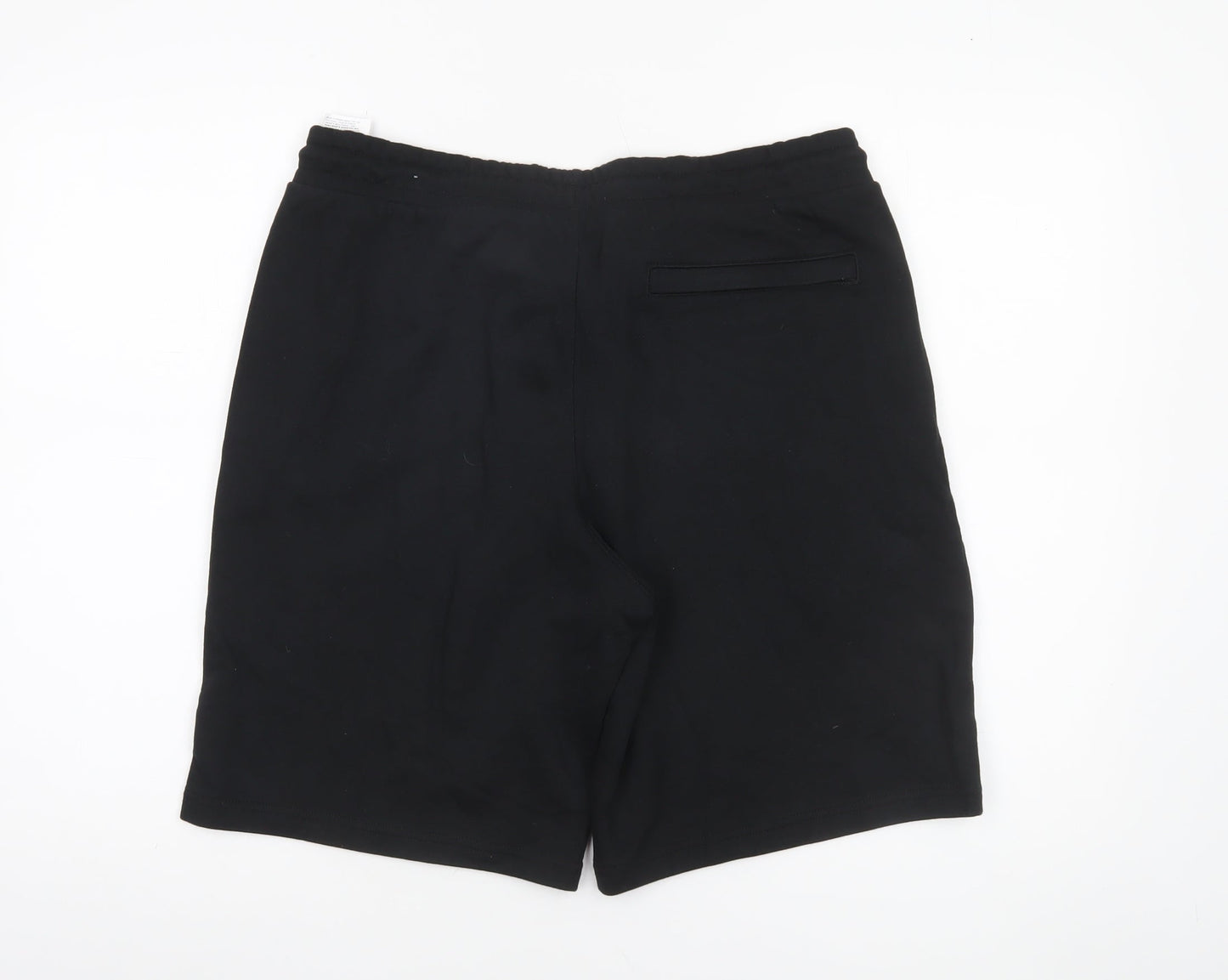 Puma Men Black Sweat Shorts L Regular Fit Elastic Waist Drawstring Pockets