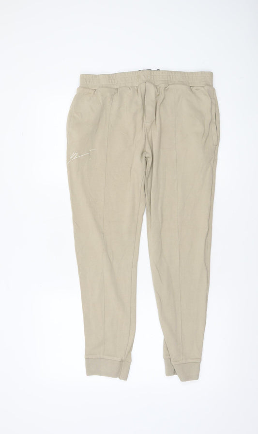 Womens UK Size L Prévu Regular Fit Jogger Beige Trousers