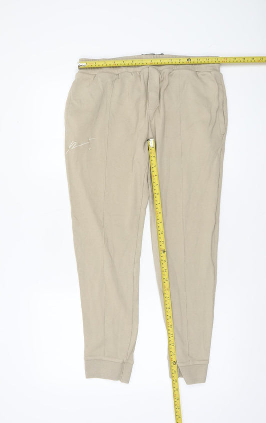 Womens UK Size L Prévu Regular Fit Jogger Beige Trousers