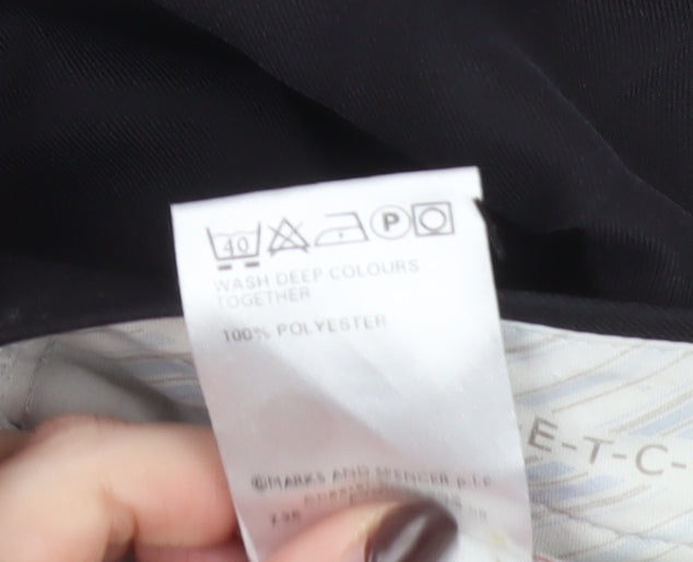 Marks and Spencer Men's Black 34 Regular Fit Pleated Dress Trousers