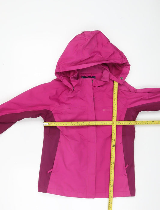Mountain Warehouse Girls Pink Waterproof Hooded Rain Coat Jacket 9-10 Years