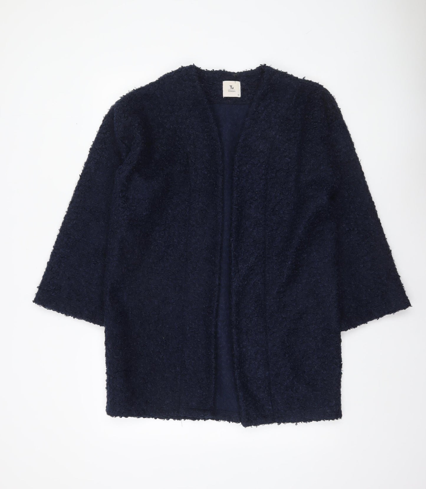 Tu Women Blue Size 10 Open Front Coatigan