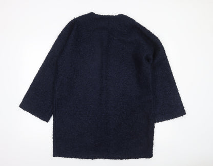 Tu Women Blue Size 10 Open Front Coatigan