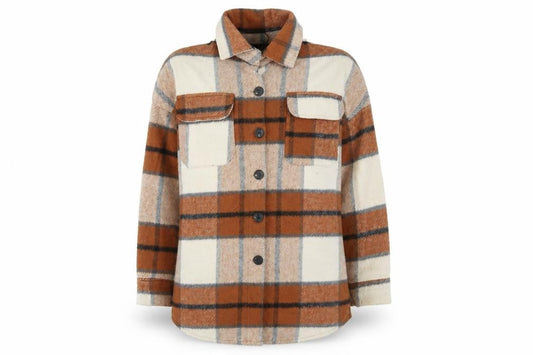 Womens UK Size S Quiz Brown Shacket