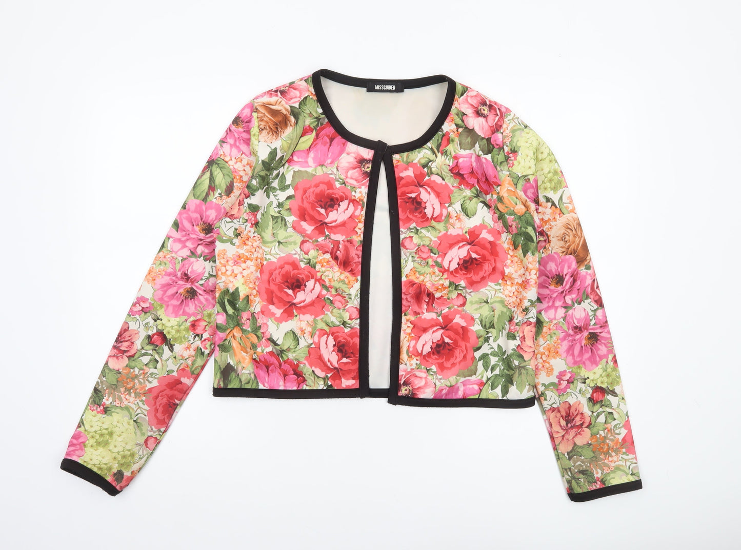 Missguided Women Multicoloured Floral Cropped Jacket Size 14