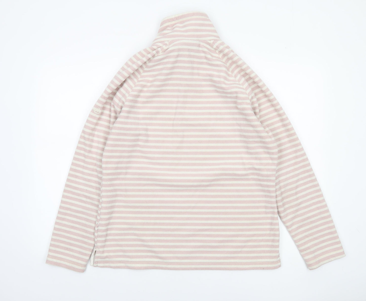 Craghoppers Women Pink Stripe 1/2 Zip Fleece Sweatshirt UK14