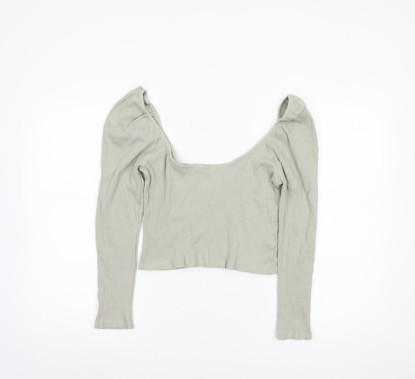 Womens UK Size M Zara Grey Cropped T-Shirt