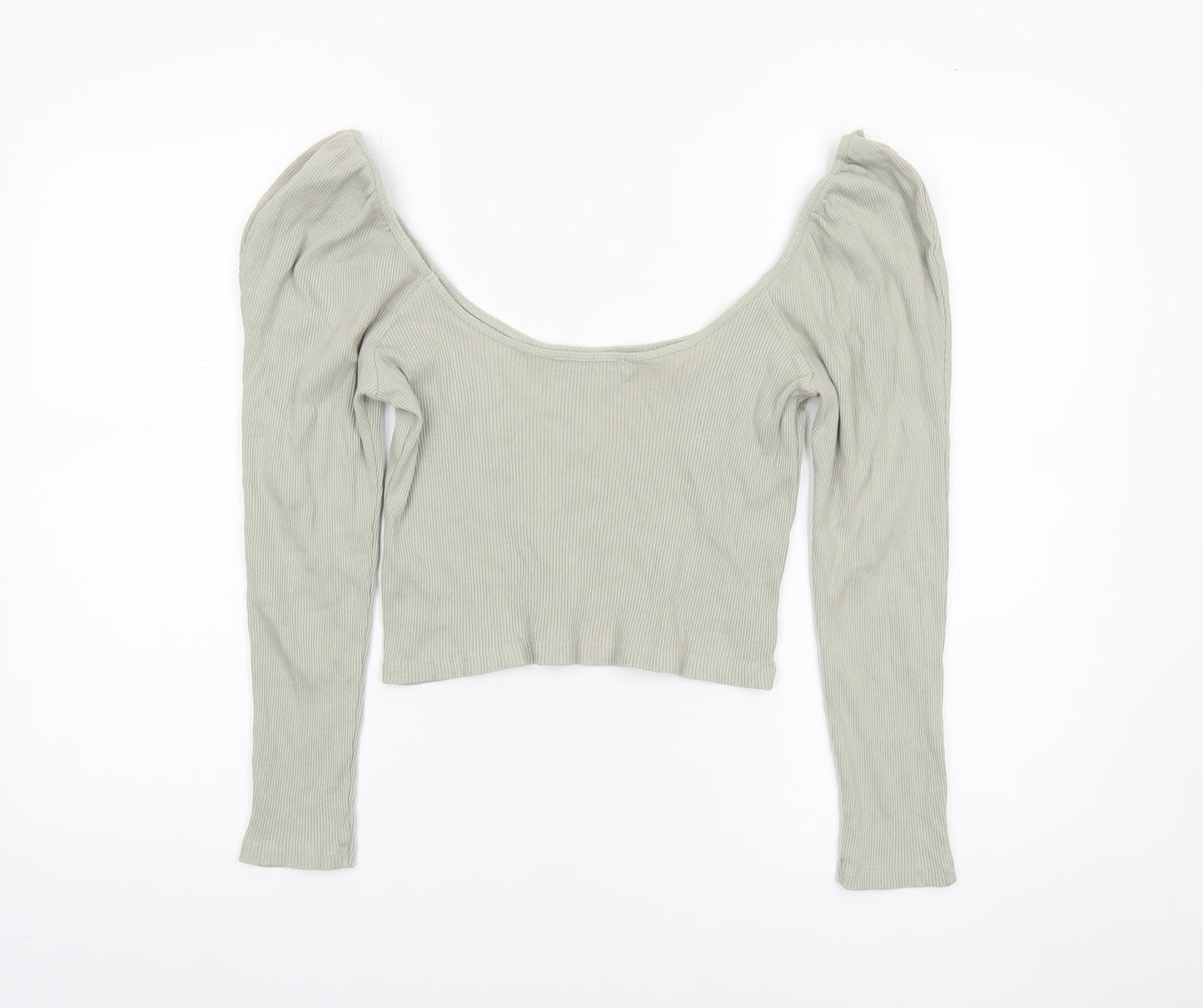 Womens UK Size M Zara Grey Cropped T-Shirt