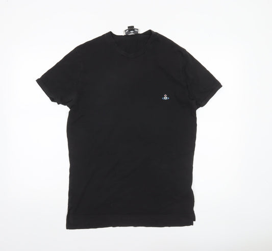 Vivienne Westwood Men's Black Cotton Logo T-Shirt Size M