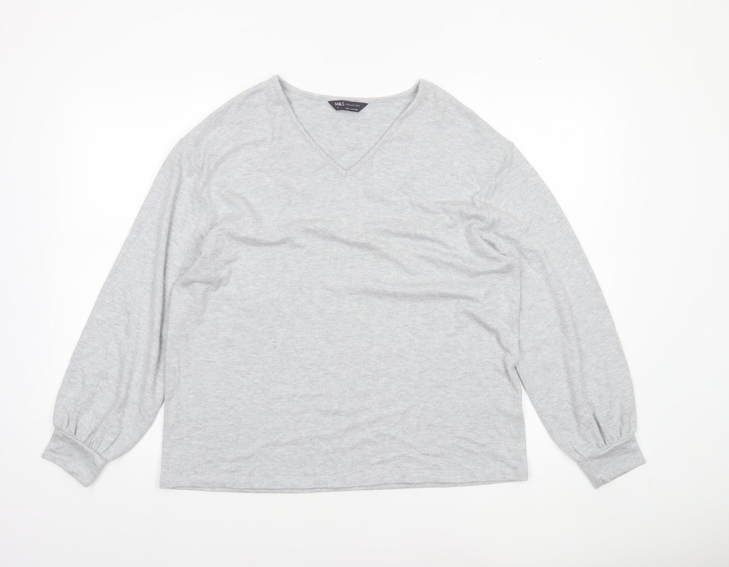 Womens UK Size 14 Marks and Spencer Grey Pullover Jumper