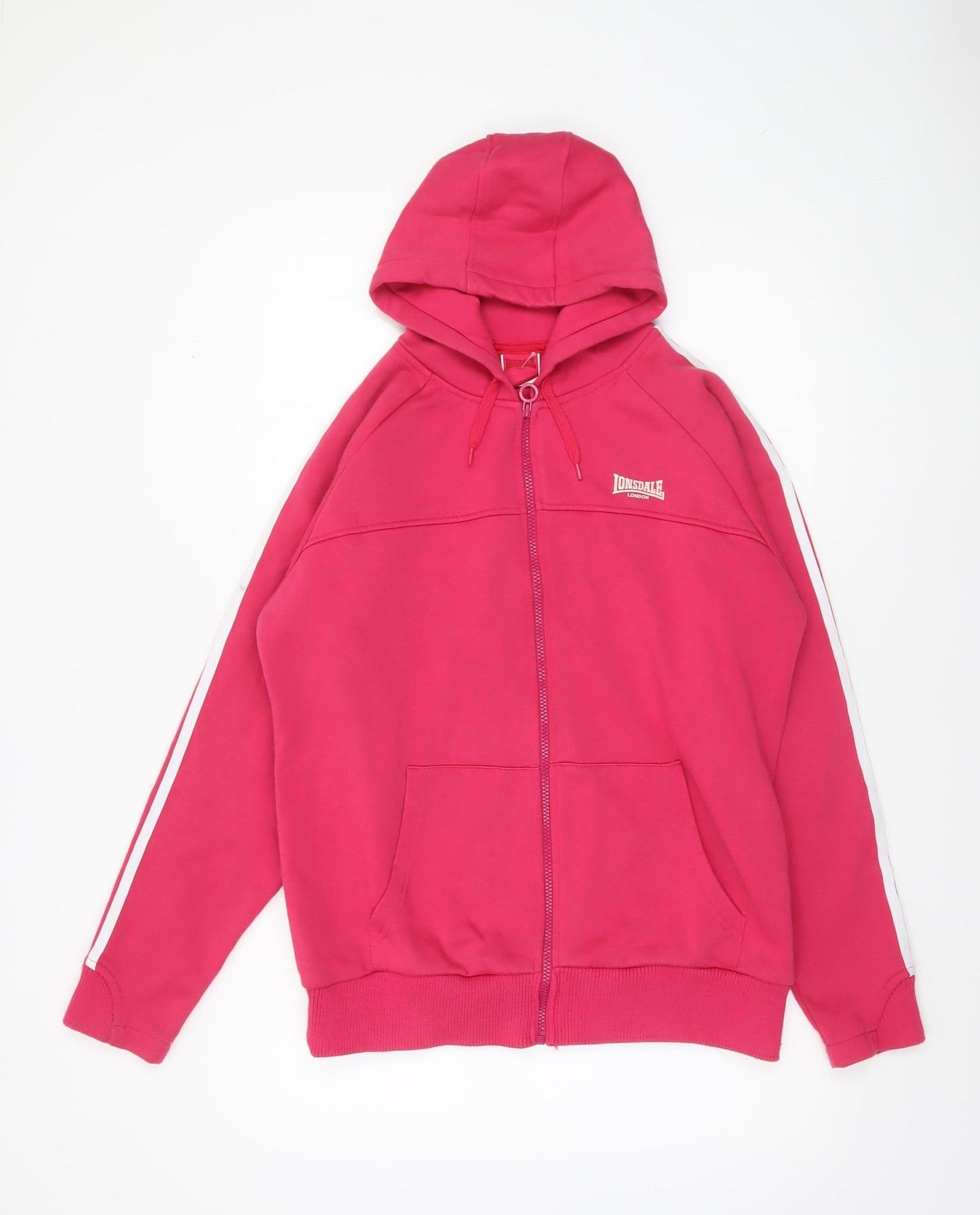 Lonsdale Women’s Pink Full Zip Hoodie Size 14 Cotton Blend