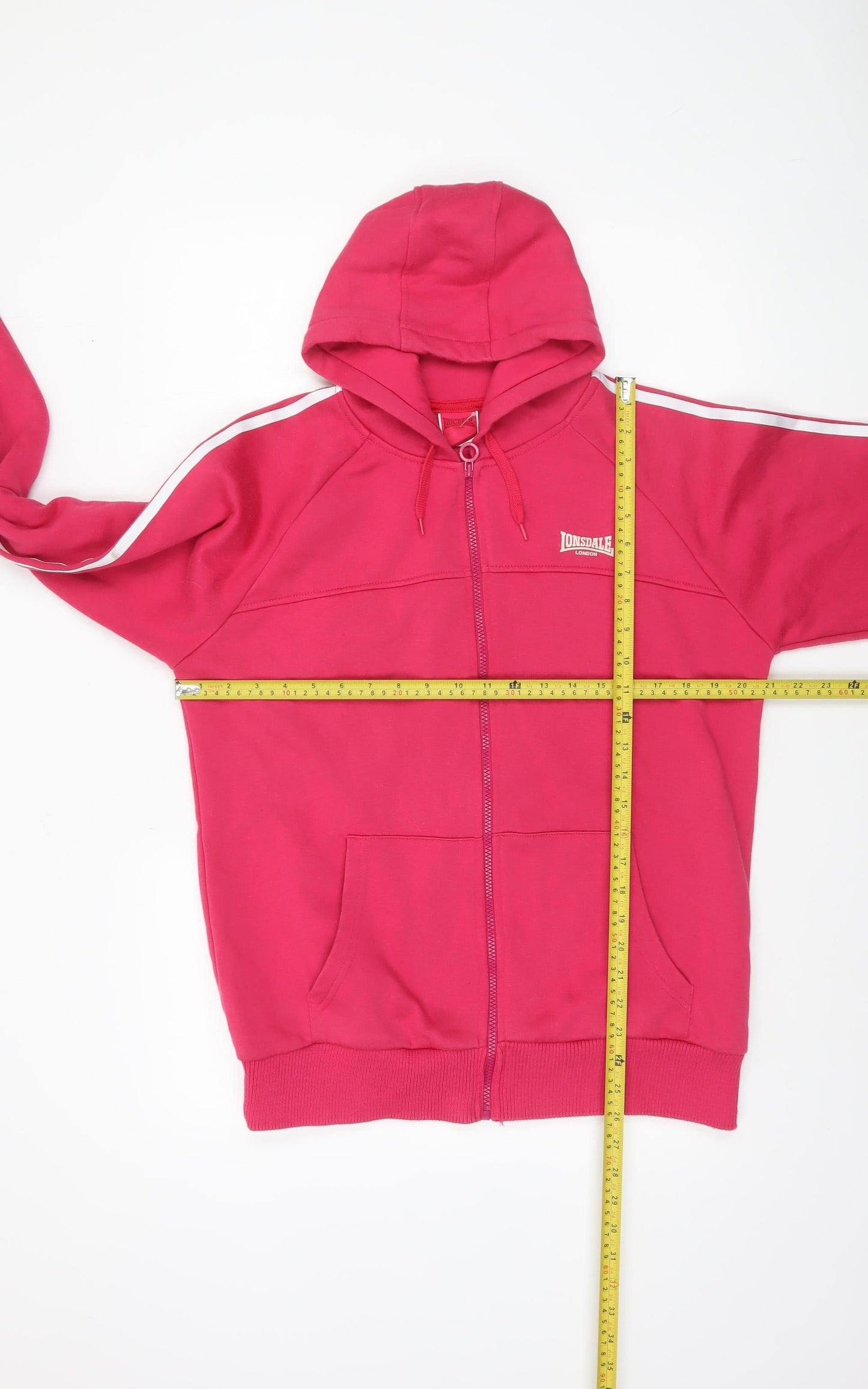 Lonsdale Women’s Pink Full Zip Hoodie Size 14 Cotton Blend