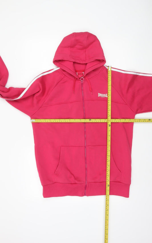 Lonsdale Women’s Pink Full Zip Hoodie Size 14 Cotton Blend