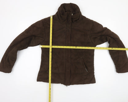 Caldene Women's Brown Suede-Look Puffer Jacket Size S
