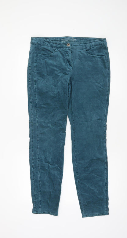 Gerry Weber Collection Women’s Teal Chino Trousers Size 14 Regular Cotton Blend