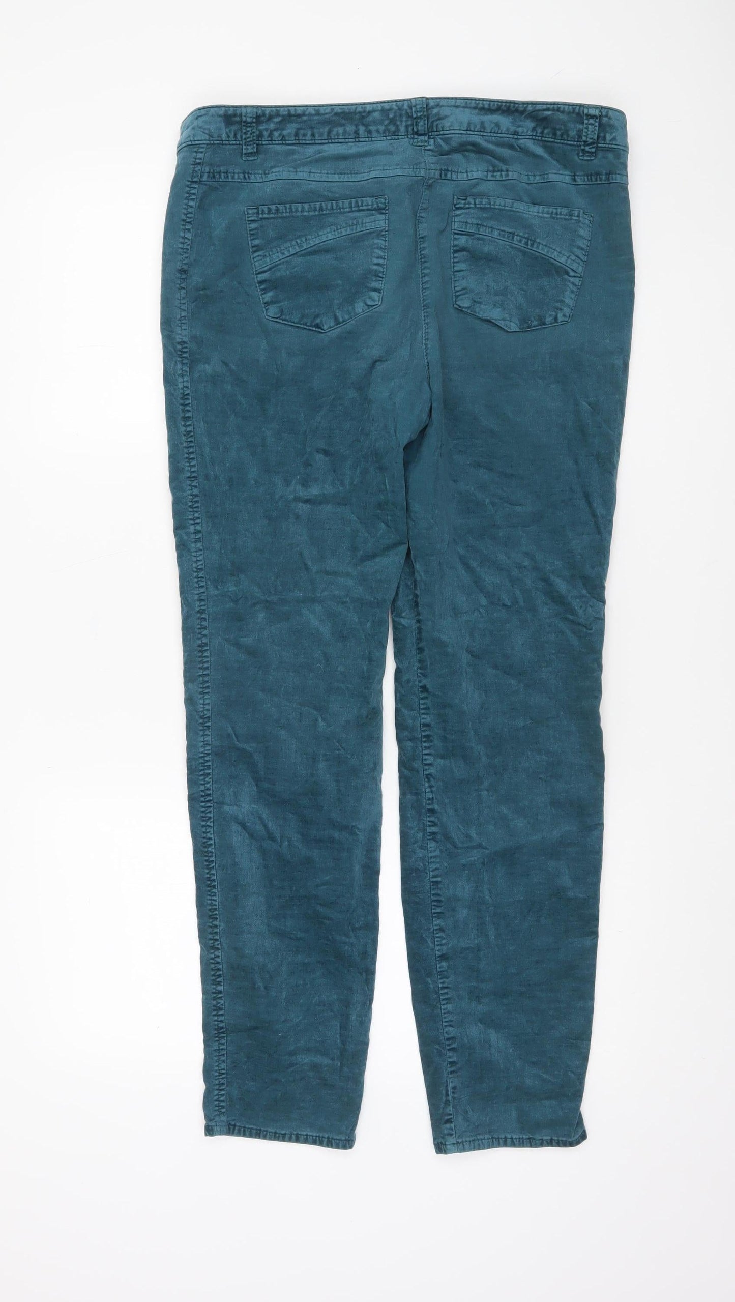 Gerry Weber Collection Women’s Teal Chino Trousers Size 14 Regular Cotton Blend