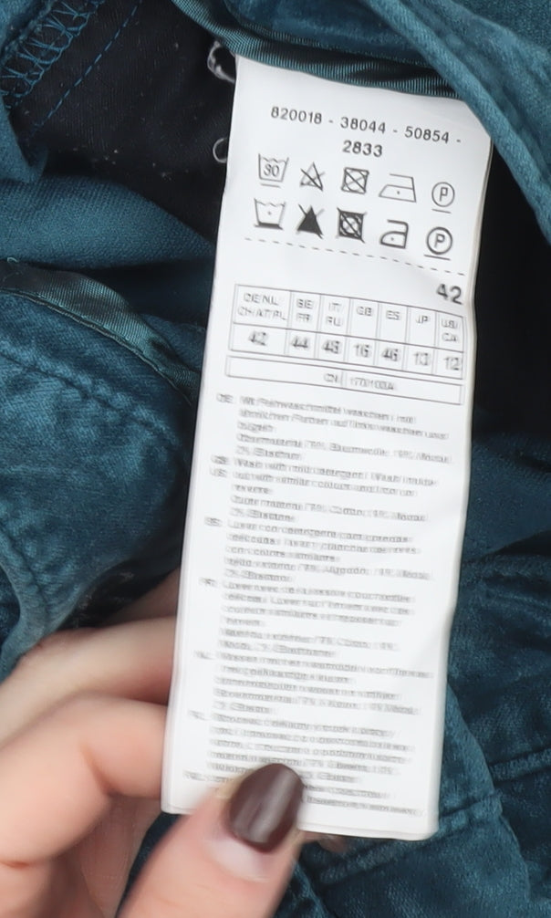 Gerry Weber Collection Women’s Teal Chino Trousers Size 14 Regular Cotton Blend