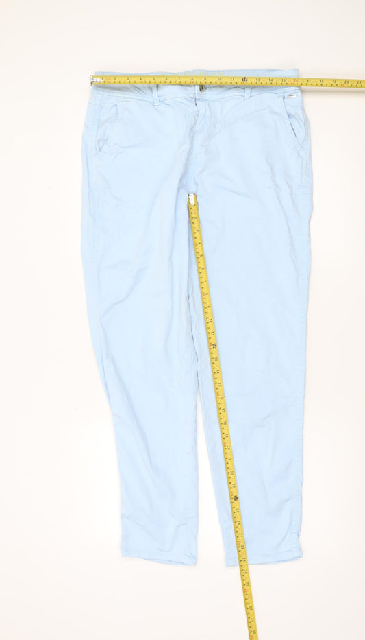 Womens UK Size 14 Taifun Regular Fit Chino Blue Trousers