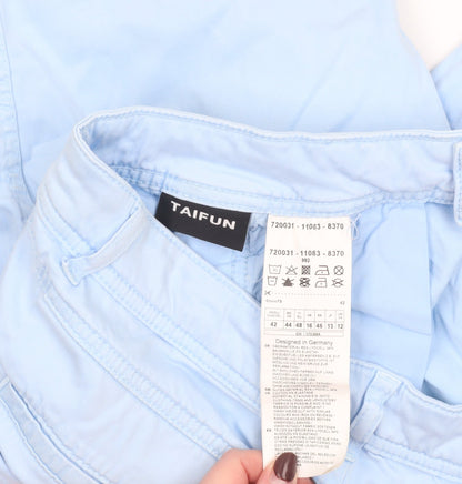 Womens UK Size 14 Taifun Regular Fit Chino Blue Trousers