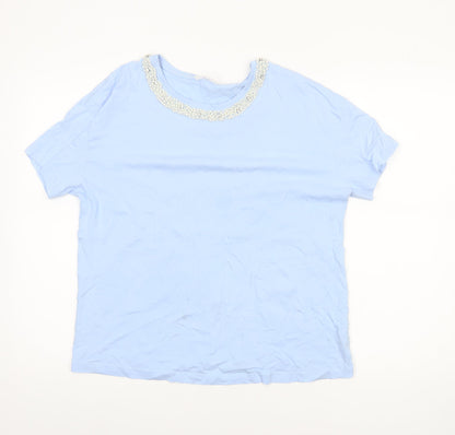 Womens UK Size 12 Savida Blue Basic T-Shirt