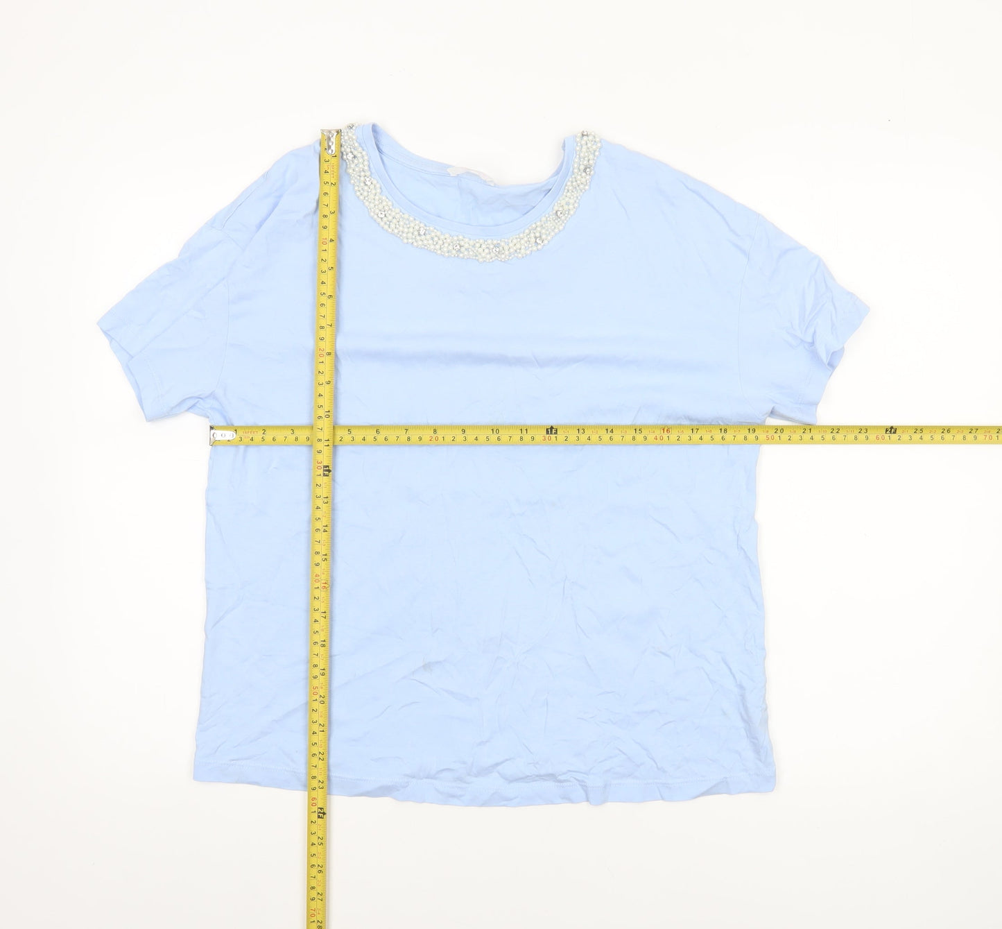 Womens UK Size 12 Savida Blue Basic T-Shirt