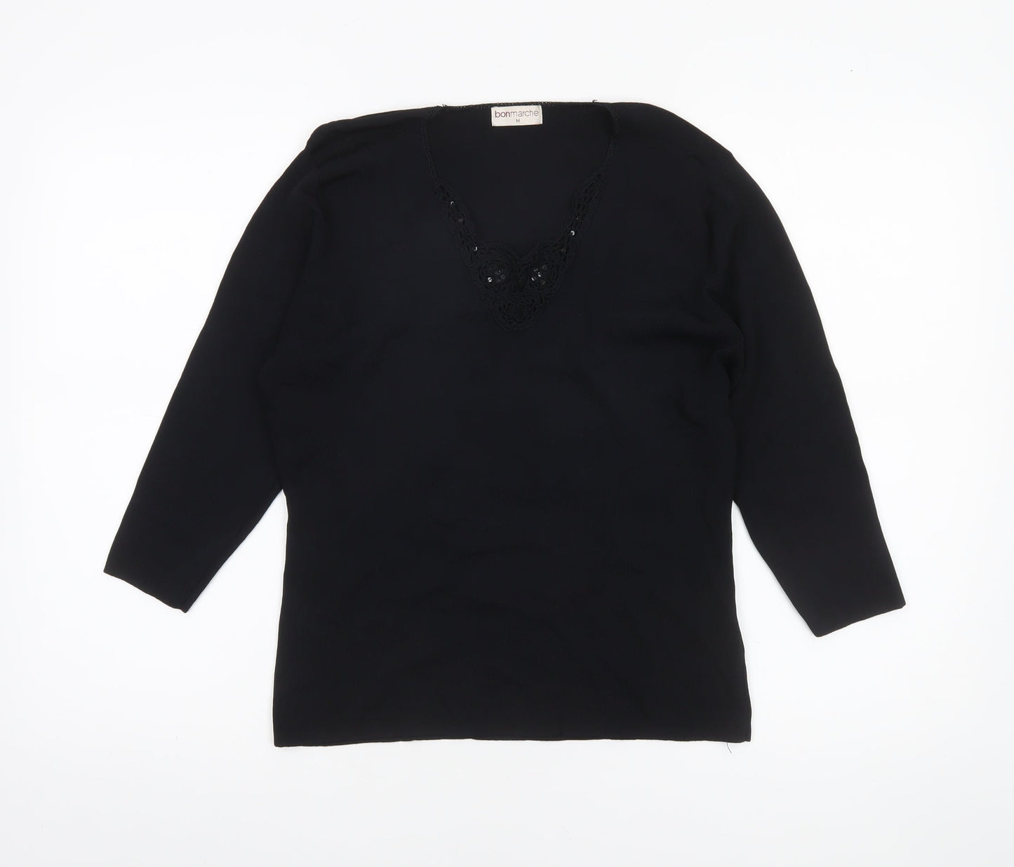 Womens UK Size M Bonmarché Black Basic Blouse