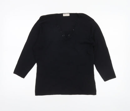 Womens UK Size M Bonmarché Black Basic Blouse