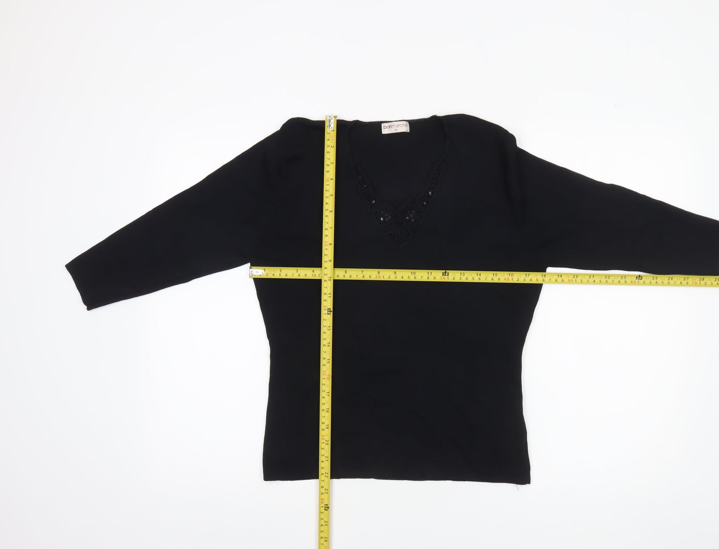 Womens UK Size M Bonmarché Black Basic Blouse