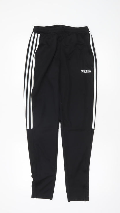 Adidas Men's Black Small Jogger Trousers with Ankle Zips