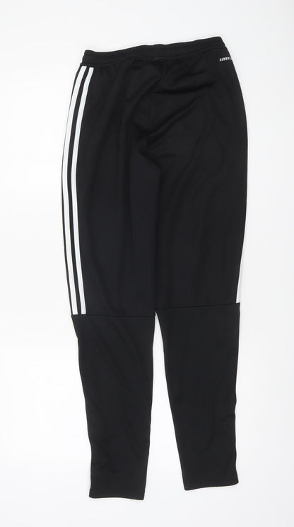Adidas Men's Black Small Jogger Trousers with Ankle Zips