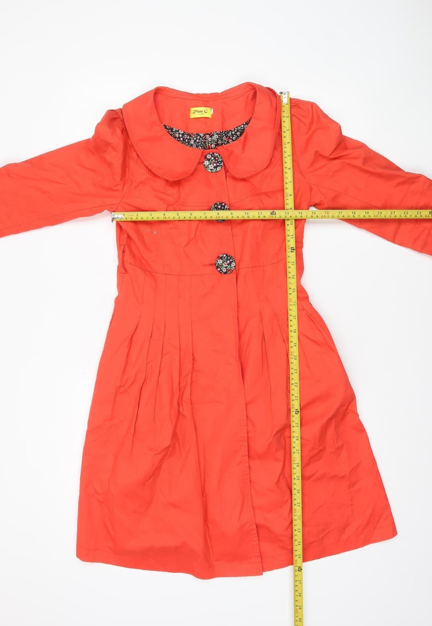 Womens UK Size M JimC London Red Trench Coat