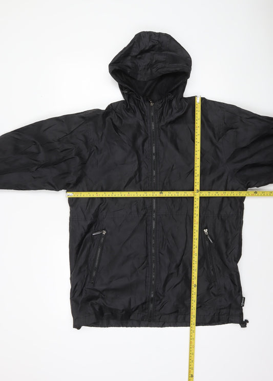 Mens UK Size XS Highmount Black Windbreaker Coat