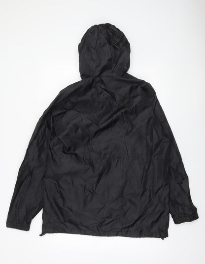 Mens UK Size XS Highmount Black Windbreaker Coat