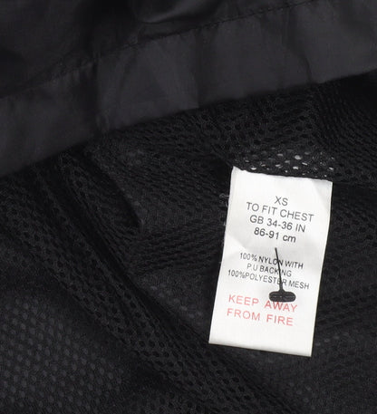 Mens UK Size XS Highmount Black Windbreaker Coat